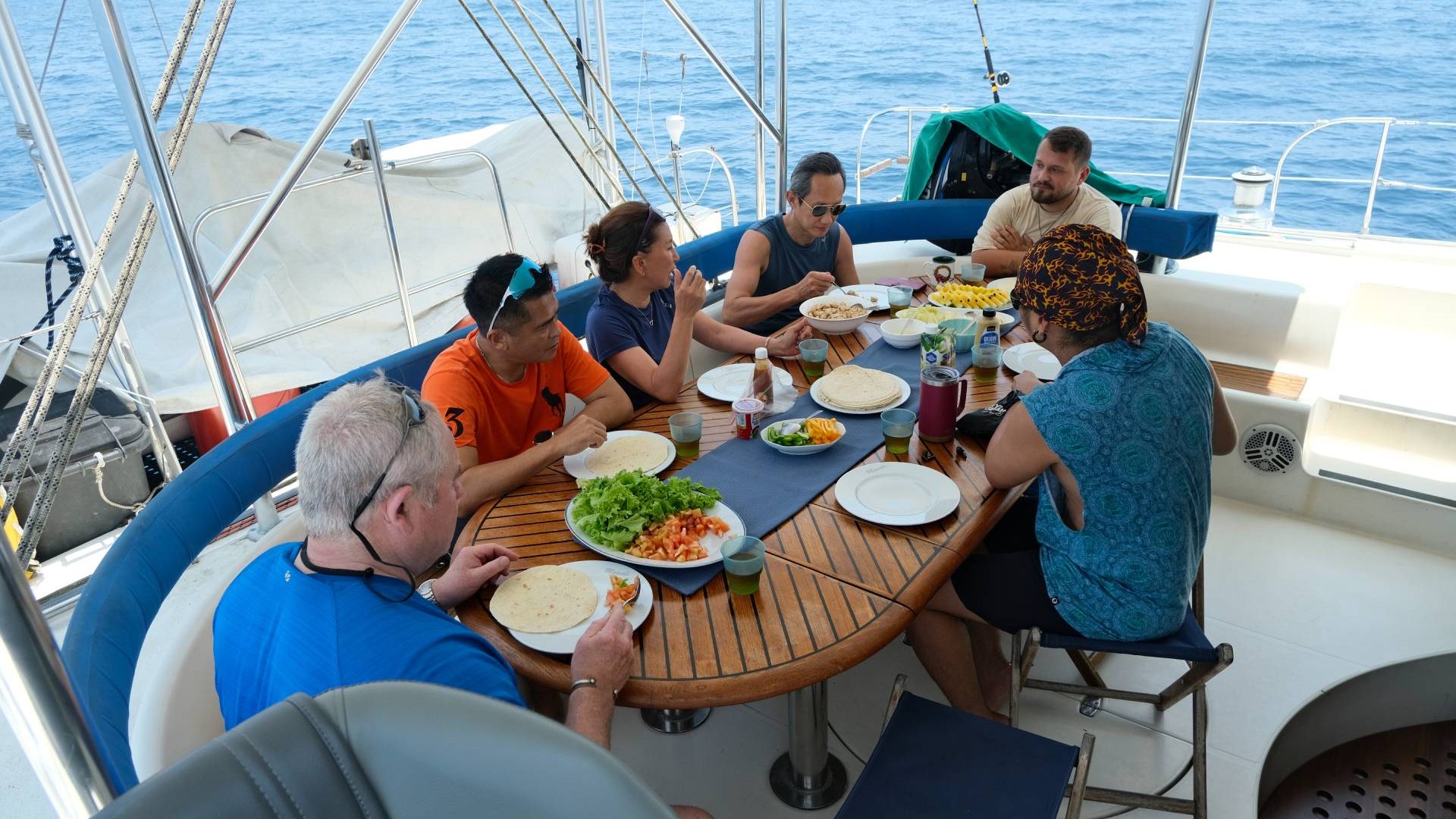 Guests relaxing on deck